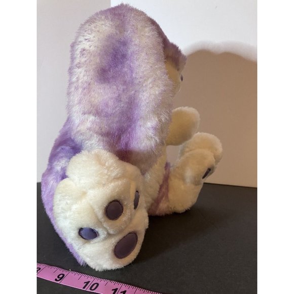 VTG T L Toys Frosted Lavender Easter Bunny Soft Plush Stuffed Leather Feet Nose - Picture 12 of 16